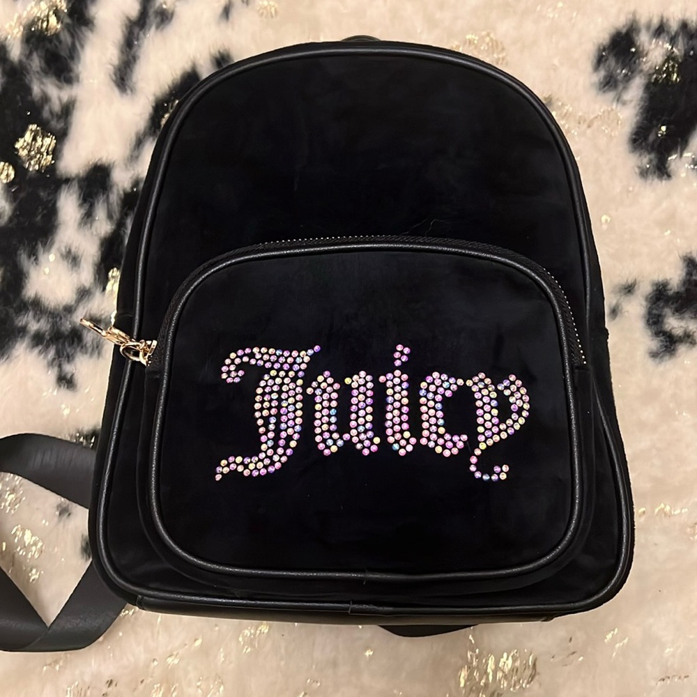 Juicy Couture Black Velour  Obsession Backpack